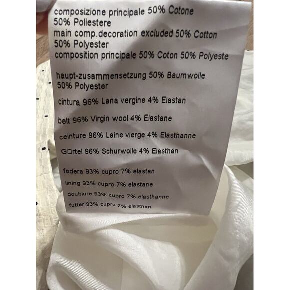 PIAZZA SEMPIONE IVORY DOTS PRINT POCKETS SLEEVELESS DRESS SIZE 38 2 SMALL - Picture 15 of 16